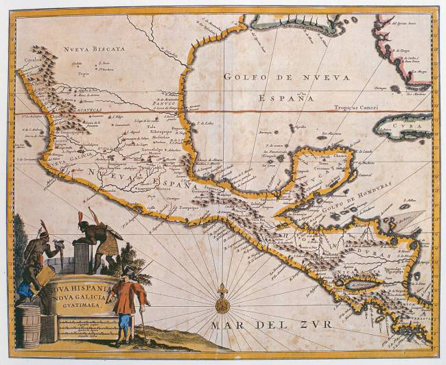 Carte de la Nouvelle Espagne (c)Bridgeman Images